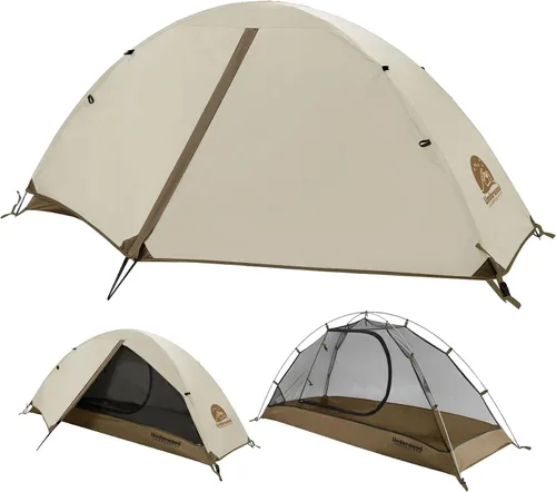 Miniatura 11 de Tienda de campaña para mochilero de 1/2 persona para camping, tienda de campaña ultraligera e impermeable, tienda de campaña compacta fácil