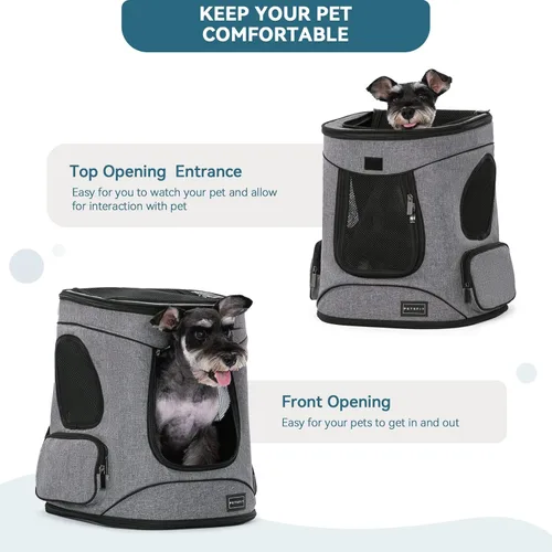 Miniatura 6 de Petsfit: mochila para mascotas con diseño de cojín de cintura mejorado para un mejor ajuste a la cintura, adecuada para gatos y conejos pequeños