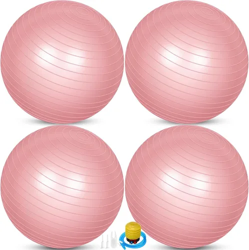 Miniatura 18 de Leyndo 4 pelotas de ejercicio de yoga de 26 pulgadas, para pilates, embarazo, parto, fitness, con bomba rápida, antiestallido, para mejorar