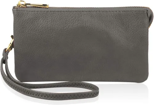 Miniatura 11 de RIAH FASHION Monedero convertible de piel sintética - Mini bolso de mano desmontable cadena bandolera correa soporte para teléfono