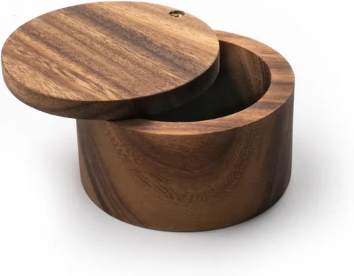 Miniatura 7 de Ironwood Gourmet 28221 Recipiente para guardar la sal de los Apalaches, madera de acacia, 4 x 4 x 2.5 pulgadas, marrón