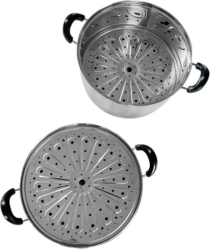 Miniatura 5 de 14 "(36cm) de acero inoxidable olla de vapor de 2 niveles de múltiples capas de vapor de la pila caldera