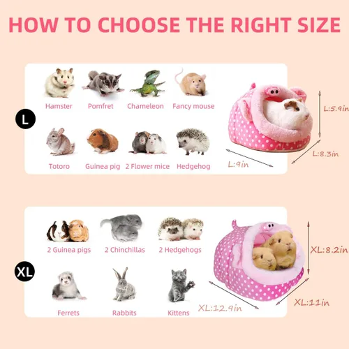 Miniatura 2 de LEFTSTARER Cama y Escondite para Conejo y Rata para Hurón, Erizo, Dormir y Ocultarse, Accesorios de Jaula de Juguetes para Pequeños Animales