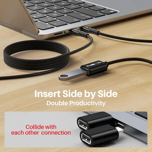 Miniatura 3 de Cable USB C a USB hembra de 2 pies, tipo C macho a USB A 3.1 hembra OTG, transferencia de datos de 5 Gbps, compatible con MacBook Pro/Air, iPhone 17