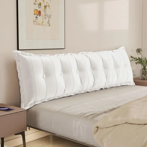 Miniatura 17 de WOWMAX Almohada rectangular para cabecero, almohada para respaldo de cama, almohada para sentarse en la cama, almohada de apoyo para la espalda