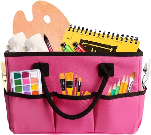 Miniatura 10 de ZKOO Organizador de Almacenamiento de Suministros de Arte Caddy, Bolsas de Transporte para Manualidades con Bolsillos para Organización de Álbumes
