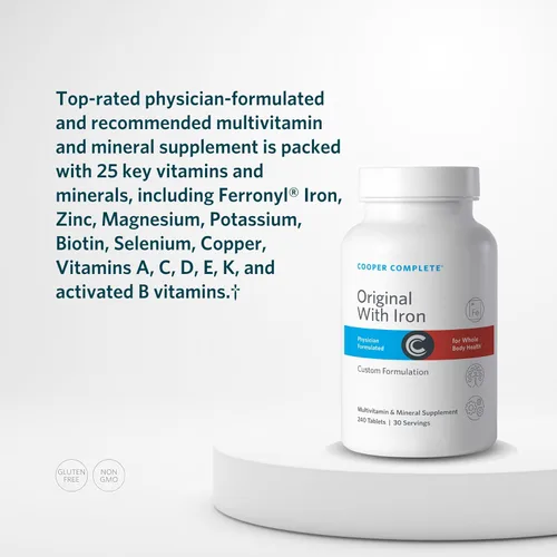 Miniatura 4 de Cooper Complete - Multivitamínico integral original con hierro - Suplemento multivitamínico diario y mineral - 30 porciones por botella. Paquete de 2