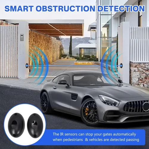 Miniatura 7 de Abridor automático de puerta corredera de 3300 libras y 550 W, control por aplicación con 4 controles remotos, kit remoto automático de motor