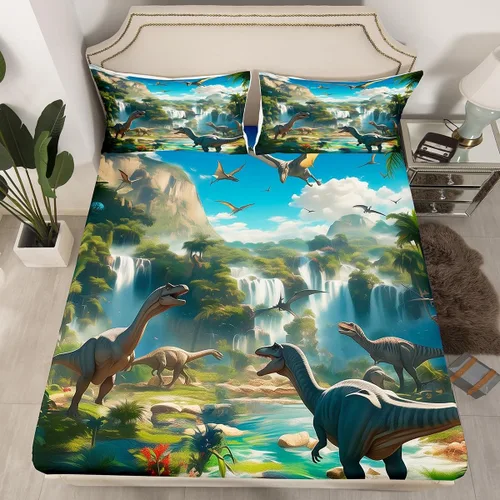 Miniatura 21 de Erosebridal Monster Bedding - Juego de sábanas de tamaño individual con diseño de dragón mágico para niños y hombres, juego de cama ajustable