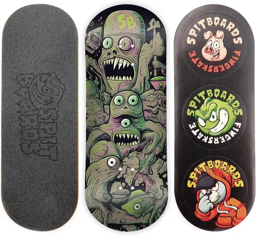 SPITBOARDS® Tabla de Diapasón de 34 mm - Madera Real (5 Capas) Forma Clásica de Popsicle Street - Tamaño: 34 x 96 mm - Tabla Gráfica Única (Uso