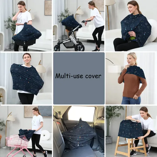 Miniatura 4 de Fundas de asiento de automóvil para bebés – Funda multiusos para lactancia, toldo para asiento de automóvil, cubiertas para cochecito de bebé