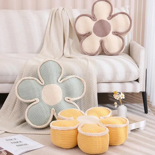 Miniatura 4 de XIAIJIA 3 PCs Cojines con Forma de Flores Cojín con Forma de Flores Cojín Decorativo de Margarita para Cama Lindas Almohadas Decorativas 3 piezas-3