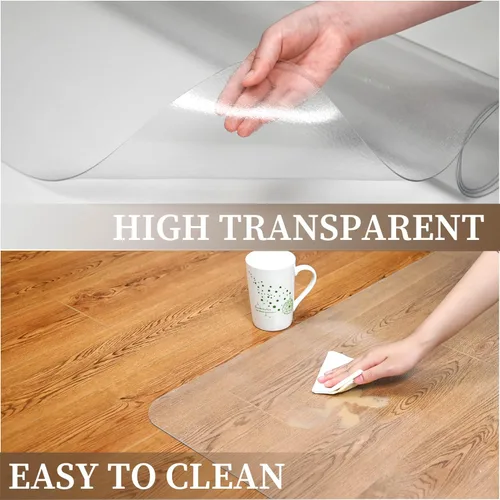 Miniatura 5 de Tapete para silla de oficina para suelos duros, tapete protector de suelo grande de 35 x 55 pulgadas, tapete para silla de escritorio fácil rodante