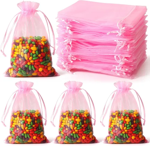 Miniatura 13 de WenTao 100 bolsas de organza blancas transparentes de 4 x 6 (3.9 x 5.9 in) para recuerdos de boda con cordón, bolsas de joyería de primera calidad