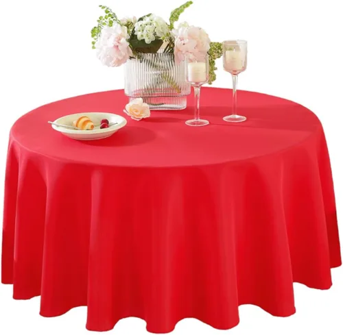 Miniatura 18 de Paquete de 2 Manteles Redondos de 120 Pulgadas de Carbón, Mantel de Poliéster Lavable para Uso en el Hogar, Fiestas, Bodas o Restaurantes.