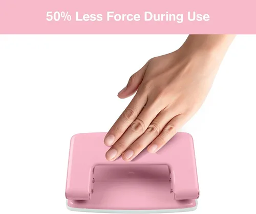 Miniatura 2 de Perforadora de 2 agujeros, perforadora para manualidades, herramienta de perforación de doble agujero, perforadora manual de hojas sueltas, Rosa