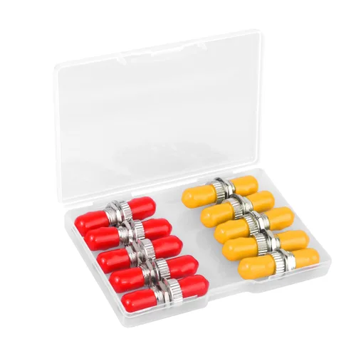 Miniatura 2 de Paquete de 10 acopladores de fibra óptica ST a ST Cable de fibra óptica Conector de barril de mamparo Acoplador de fibra Simplex Monomodo Multimodo