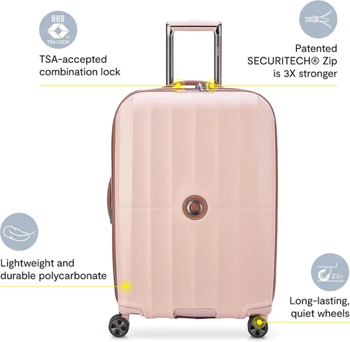 Miniatura 2 de DELSEY Paris St. Tropez Hardside - Maleta extensible con ruedas giratorias, Rosado, St. Tropez Hardside - Maleta extensible con ruedas giratorias
