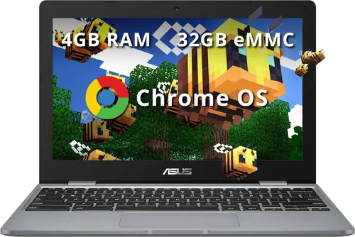 ASUS Laptop Chromebook C223 HD de 11.6/'', procesador Intel Celeron N3350, 4 GB de RAM, memoria flash eMMC de 32 GB, gráficos Intel HD, cámara web