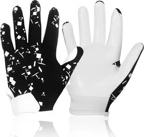 Miniatura 13 de Guantes de receptor de fútbol americano para niños - Agarre de silicona antideslizante y parte trasera de licra transpirable para un mejor control