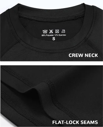 Miniatura 3 de Runhit Boys Compression Shirt Kids Long Sleeve Athletic Undershirt Youth Quick Dry Baselayer for Football Baseball