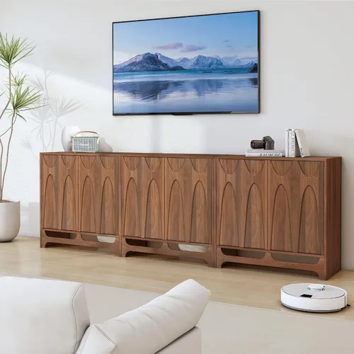 Miniatura 17 de Bifins Aparador buffet con almacenamiento, gabinete de almacenamiento moderno de mediados de siglo de 31.5 pulgadas con estante ajustable y 2
