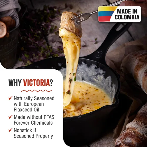 Miniatura 2 de Victoria Cacerola de hierro fundido, olla de fusión de hierro fundido, fabricada en Colombia, 2QT