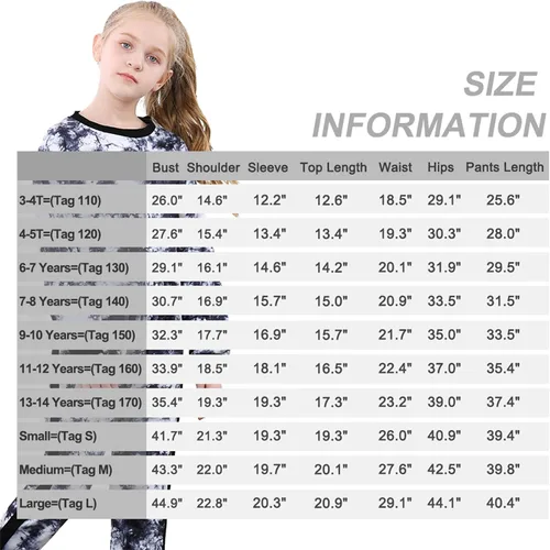 Miniatura 6 de Betusline Conjuntos de 2 piezas para niñas, lindos conjuntos de ropa de otoño e invierno, 4T-14 años