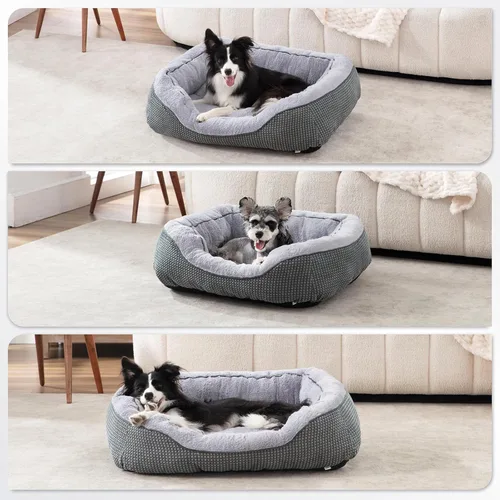 Miniatura 8 de INVENHO Cama para perros pequeños para perros pequeños, camas para gatos de interior, lavable, cama ortopédica para perros, cama cálida suave y Gris