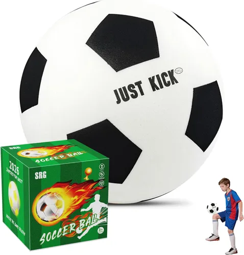 Miniatura 9 de SRG Pelota de fútbol de espuma silenciosa – Pelota de fútbol sin aire para entrenamiento silencioso, diseño de espuma suave y duradera, multiusos