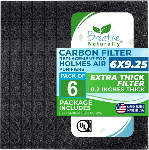 Miniatura 10 de Breathe Naturally - Filtro de carbono HEPA Hapf600 para purificadores de aire Holmes - Filtros de filtro de aire de carbono de alta eficiencia