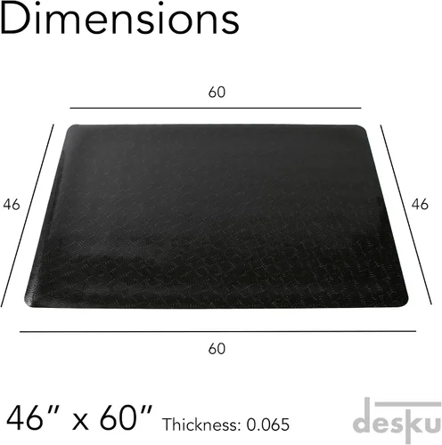 Miniatura 3 de Tapete para silla de escritorio de oficina, tapete de PVC para protección de suelos duros, negro, 46 x 60 pulgadas, fabricado en los Estados Unidos
