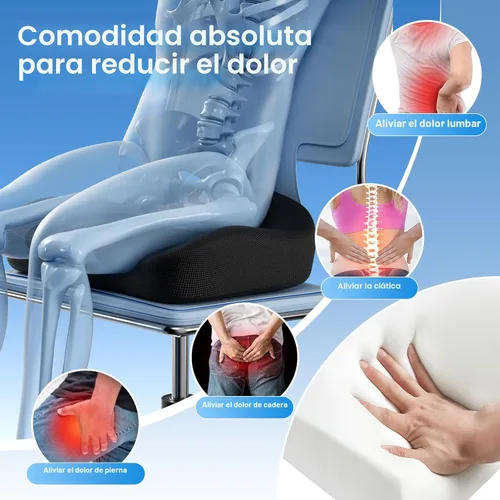 Miniatura 5 de CJACSOC Cojín de asiento, cojín de espuma viscoelástica extra grande para cojines de sillas de oficina, almohadilla de cojín ergonómico para alivio