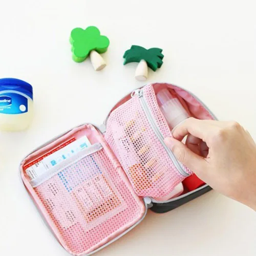 Miniatura 3 de Mini kit de primeros auxilios al aire libre rosa bolsa de viaje portátil organizador de medicina kit de emergencia kits de primeros auxilios
