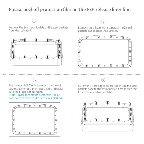Miniatura 5 de ELEGOO 3 piezas de película de revestimiento protector PFA, con función de liberación más fuerte y transmisión de luz del 95%, compatible con Mars 4