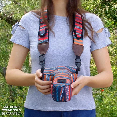 Miniatura 4 de USA GEAR - DSLR estuche/funda para cámara con almacenamiento de accesorios con cierre, flexible y pasador para cinturón de neopreno, compatible
