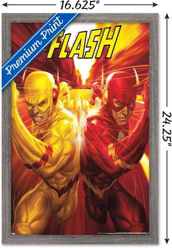 Miniatura 3 de Trends International DC Comics - The Flash and The Reverse Flash - Race Wall Poster, 14.725" x 22.375", Barnwood Framed Version