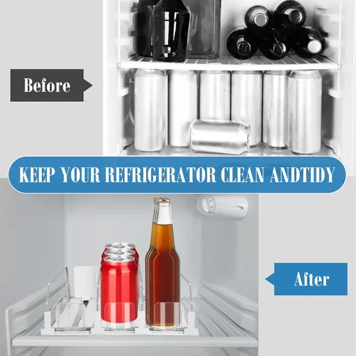 Miniatura 6 de hanmir Organizador de bebidas para refrigerador, dispensador de latas de soda de ancho ajustable para organizadores y almacenamiento