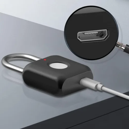Miniatura 6 de Candado de huella digital eLinkSmart para casillero de gimnasio de niños con aplicación para teléfono iOS, cerradura de combinación sin llave