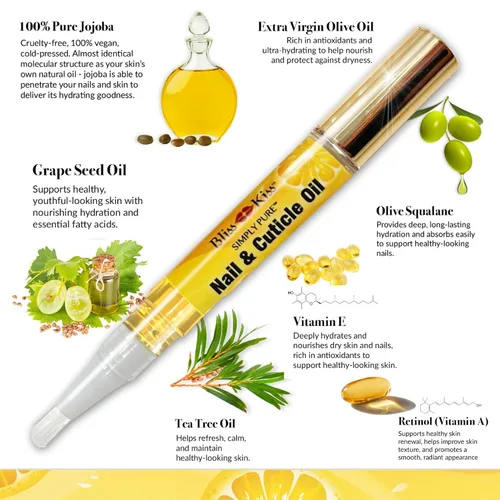 Miniatura 6 de NUEVO Bliss Kiss simplemente aceite puro de cutícula y uña kit principiante