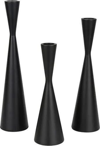 Miniatura 14 de Vixdonos Juego de 3 portavelas de latón dorado con forma cónica de metal, juego de 3 manteles de mesa, portavelas decorativo para bodas, cenas