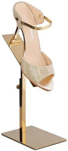 Miniatura 2 de 1 unids Moderno Oro Pulido Zapato Riser Sandalia Zapatería Tienda de zapatos de metal Soporte de exhibición Soporte de estante Altura ajustable