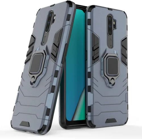 Miniatura 6 de LuluMain Funda compatible con Oppo A9 (2020), soporte de anillo de metal, a prueba de golpes, carcasa rígida