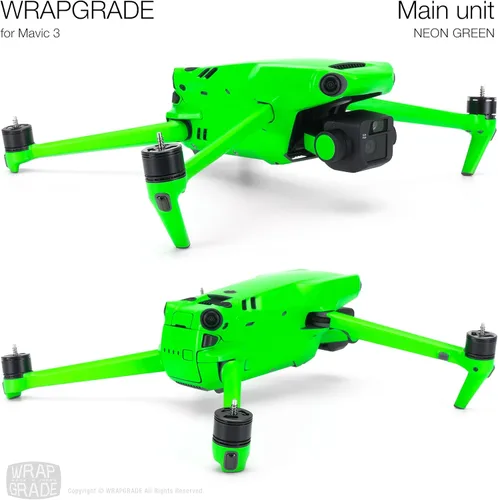 Miniatura 4 de WRAPGRADE Adhesivos de piel completa para DJI Mavic 3 / Mavic 3 Classic (verde neón)