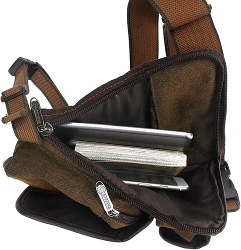 Miniatura 4 de Riñonera de cintura para hombres y mujeres, 00-café, Casual
