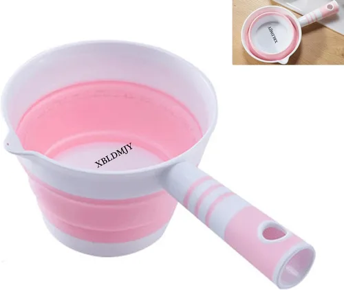 Cucharón de agua, cuchara de baño plegable, cuchara de agua de plástico para viajes, tabo, utilizado en cocina, jardín, baño (rosa)