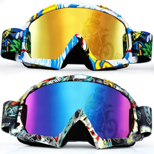 2 piezas de gafas para ATV para adultos, gafas antiniebla para moto de tierra, gafas de motocross para motocicleta y esquí para hombres y mujeres,
