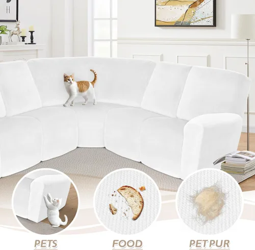 Miniatura 488 de Arfntevss Fundas de sofá seccional reclinable de terciopelo, Funda de sofá seccional de esquina para sofá reclinable, Funda elástica suave