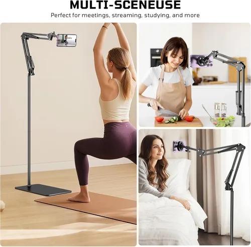 Miniatura 5 de Kefotic Soporte magnético de piso para cama acostado, soporte ajustable para teléfono de cabecera para iPhone Magsafe, soporte de teléfono celular
