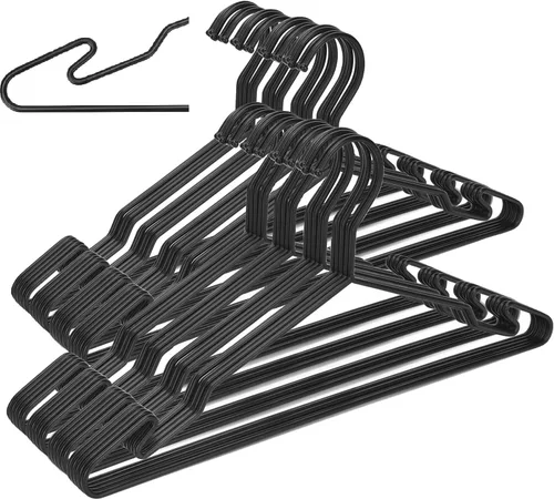 Miniatura 10 de Lujoso juego de perchas de metal resistente con diseño único de gancho, perchas duraderas y resistentes para abrigos, 4mm de grosor, soporta 25